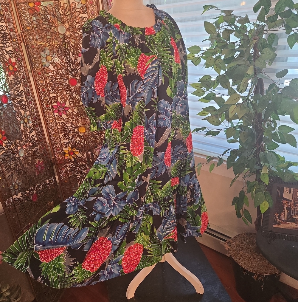 Vintage NWT Hilo Hattie Y2K Floral Hawaiian Tropical Large Vacation Grandma